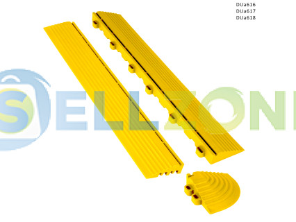 Κίτρινη άκρη / άκρη / γωνία για την πλευρά του αρθρωτού δαπέδου PVC - DUa616/17/18